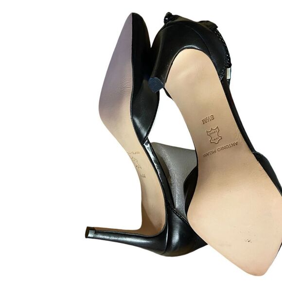 Antonio Melani 8.5M CRIMSON leather ankle strap heels perfect condition - Picture 4 of 4